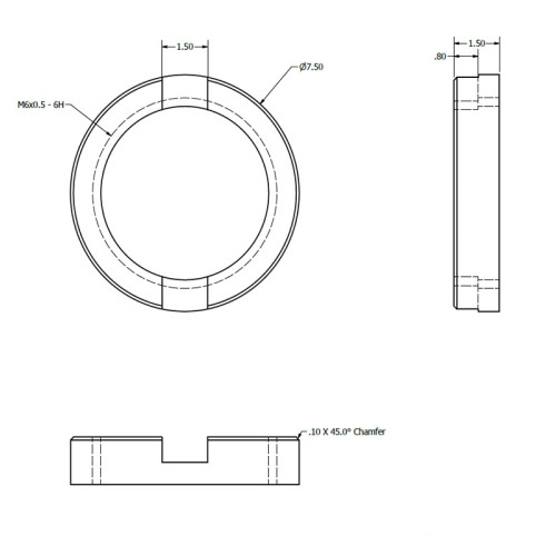 ANP-C2-DBN-1.50 - 2 Slot Circular Micro BNC Nut for Dual Ports