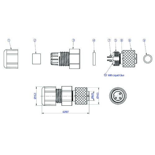 CC12-XXS-X-AS - M12 Cable Mounted Socket (A Code)