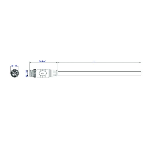 SCM12-08PXS-XXXX - M12 Over-moulded Plug Cable Assembly (X Code)