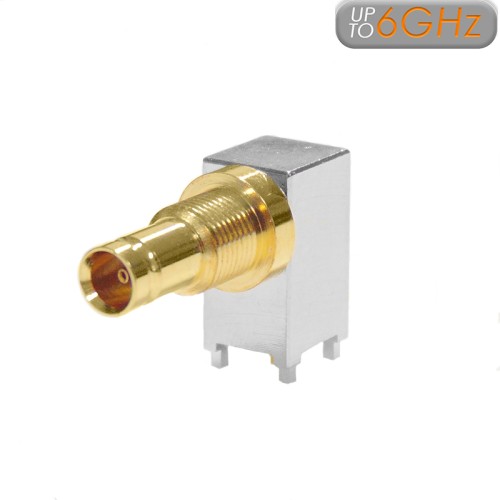 XGS-06-RB20-NGJ - Right Angle DIN 1.0/2.3 Bulkhead Connector (Tall Body)