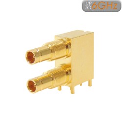 XGS-06-RB24-GGD - Dual Port Right Angle DIN 1.0/2.3 Bulkhead Connector