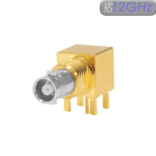 XPS-12-RB26-GN - Right Angle PCB Bulkhead Micro BNC Connector