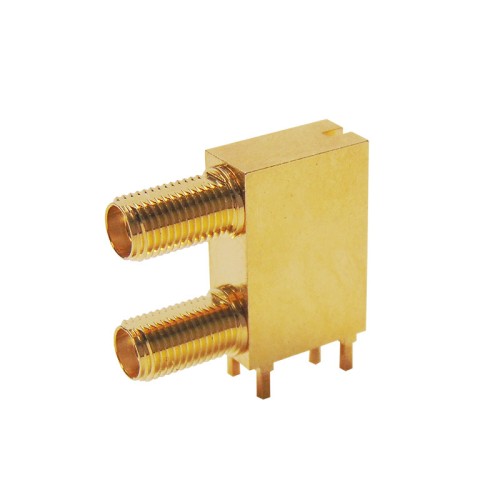 C-SX-241 - Dual Port Right Angle Bulkhead Connector